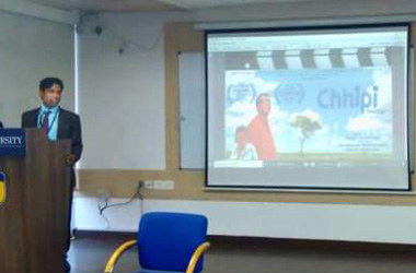 Screening of film "Chhipi - the Cap" at Amity University, Patna.